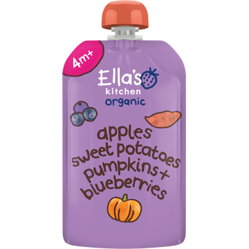 Ella's Kitchen Organic Apples Sweet Potatoes Pumpkins + Blueberries 4m+ 120 g