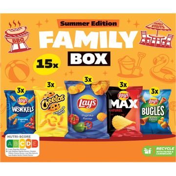 Lay's Cheetos Family Box Multipack Chips 15 pack