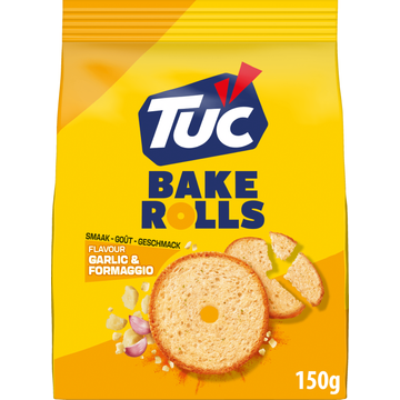 TUC Bake Rolls Crackers Garlic & Formaggio 150 g