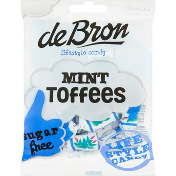 De Bron Minttoffees Sugarfree 90 g