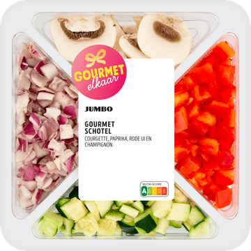 Jumbo Gourmetschotel Courgette, Paprika, Rode Ui en Champignon 250 g