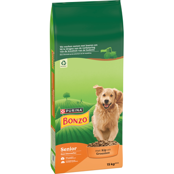 Bonzo Senior met Kip en Groenten Hondenvoer 15kg