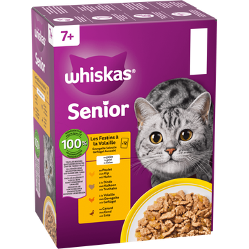 Whiskas Senior Gevogelte Selectie in Gelei 7+ 12 x 85 g