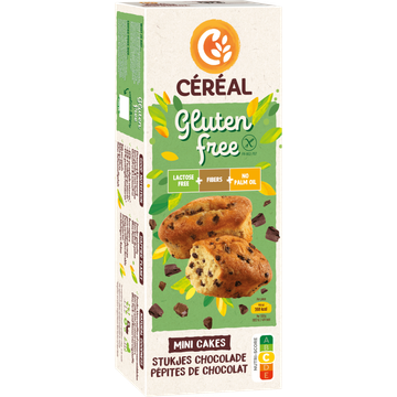 Céréal Gluten Free Mini Cakes Stukjes Chocolade 6 x 38,3 g