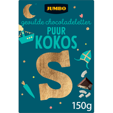 Jumbo Gevulde Chocoladeletter Puur Kokos S 150 g