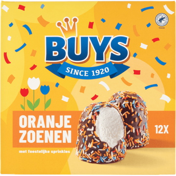 Buys Oranje Zoenen met Feestelijke Sprinkles 12 Stuks