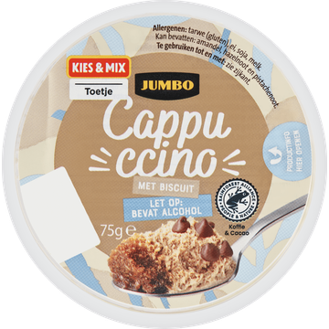 Jumbo Cappuccino Mousse met Biscuit 75 g - Bevat Alcohol