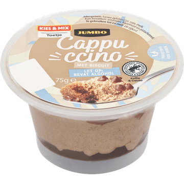 Jumbo Cappuccino Mousse met Biscuit 75 g - Bevat Alcohol