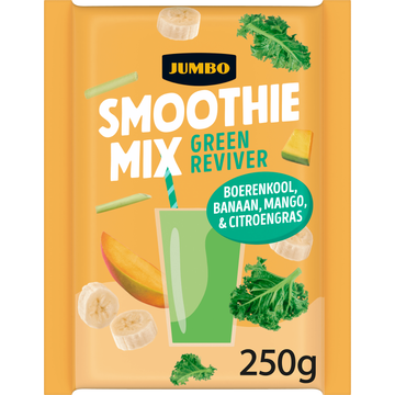 Jumbo Smoothiemix Green Reviver Boerenkool, Banaan, Mango & Citroengras 250 g