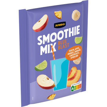 Jumbo Smoothiemix Blue Blast Perzik, Appel, Ananas, Banaan, Limoensap & Spirulina 250 g 