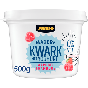 Jumbo Magere Kwark met Yoghurt Aardbei Framboos 0% Vet 500 g