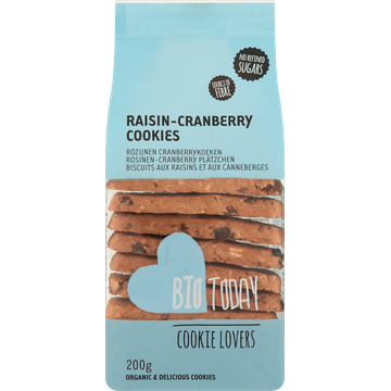 BioToday Rozijn-Cranberrykoeken 200 g