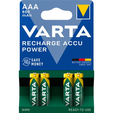 VARTA Oplaadbare Batterijen AAA 800mAh