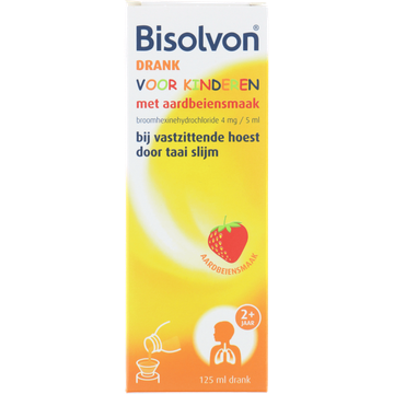 Bisolvon hoestdrank voor kinderen aardbei 4mg/5ml 125ml