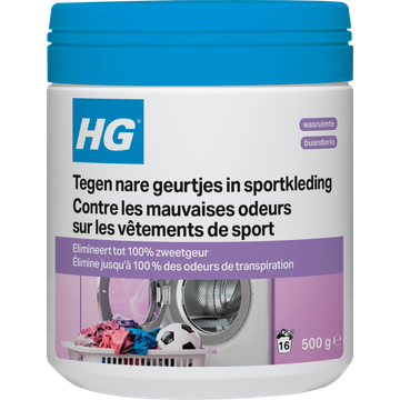 HG Textiel Wasmiddeltoevoeging tegen Nare Geurtjes in Sportkleding 500 g