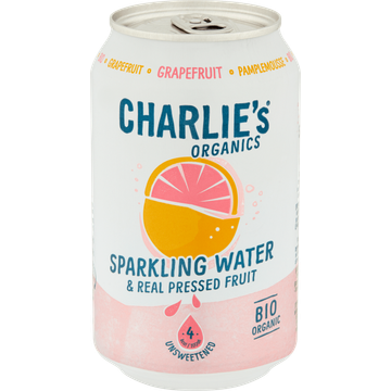 Charlie's Organics Grapefruit Bruisend Water & Geperst Fruit 330 ml