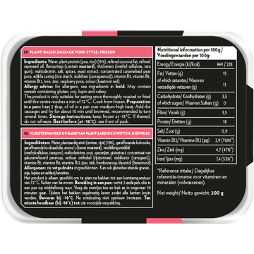 Redefine Bratwurst, 2 stuks, 200 g, diepvries