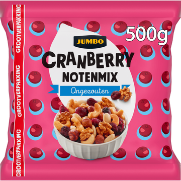 Jumbo Notenmix Cranberry Ongezouten Grootverpakking 500 g