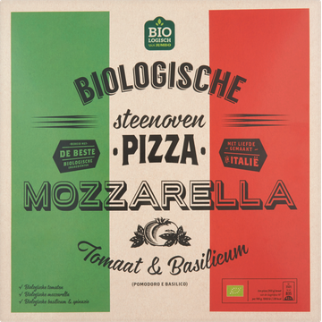 Jumbo Steenoven Pizza Mozzarella Tomaat & Basilicum Biologisch 350 g