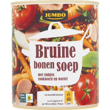 Jumbo Bruine Bonensoep met Stukjes Rookworst en Wortel 800 ml
