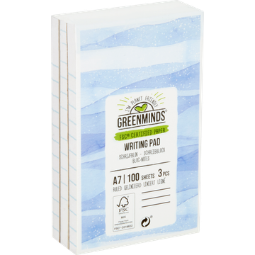 Greenminds Schrijfblok A7 gelinieerd, 100 vellen