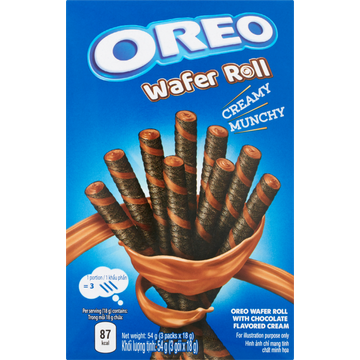 Oreo Wafer Roll with Chocolate Flavored Cream 3 x 18 g
