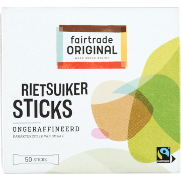 Fairtrade Original Rietsuikersticks Ongeraffineerd 50 Stuks 200 g