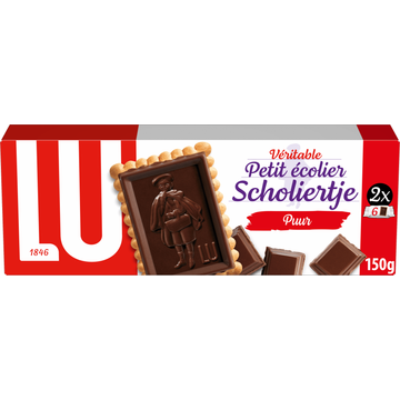 LU Scholiertje Chocolade Koekjes Puur (2x75 g) 150g