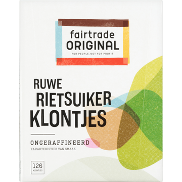 Fairtrade Original Ruwe Rietsuikerklontjes Ongeraffineerd 126 Stuks 500 g