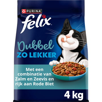 Felix Dubbel Zo Lekker met Zalm, Zeevis en Rode Biet Kattenvoer 4kg