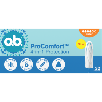 o.b. ProComfort 4-in-1 Protection Super Tampons 32 Stuks