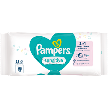 Pampers Sensitive Babydoekjes, 52 Doekjes