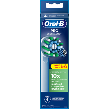 Oral-B Pro Cross Action Opzetborstels, 4 Stuks
