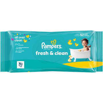 Pampers Fresh Clean Babydoekjes, 52 Doekjes