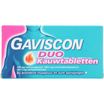 Gaviscon Duo kauwtabletten 250mg 48st