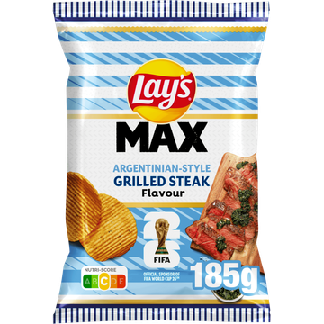 Lay's Max Ribbel Chips Grilled Steak 185 gr