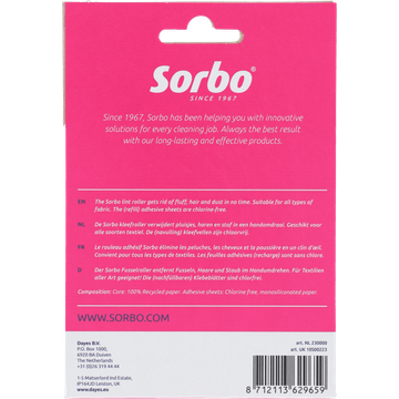 Sorbo Kleefroller navulling, 2 stuks