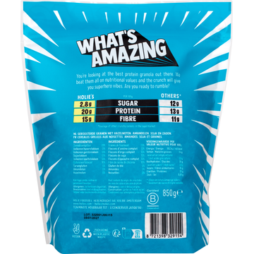 Holie's Granola Protein Crunch Hazelnuts, Almonds & Seeds Big Bag 850 g