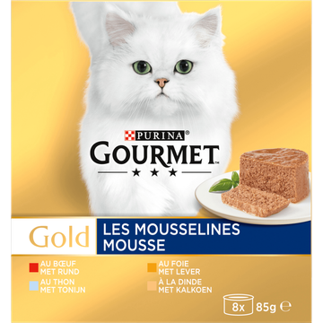 Gourmet Gold Selectie Kattenvoer natvoer met Tonijn, Lever, Kalkoen en Rund