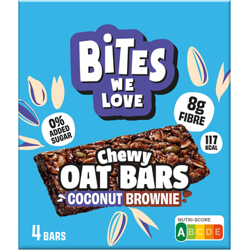 BitesWeLove Chewy Oat Coconut Brownie 4 Stuks