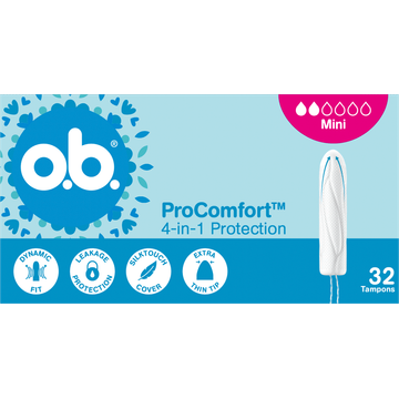 o.b. ProComfort 4-in-1 Protection Mini Tampons 32 Stuks