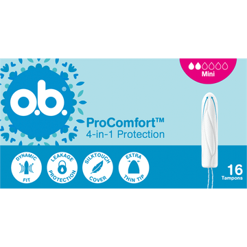 o.b. ProComfort 4-in-1 Protection Mini Tampons 16 Stuks