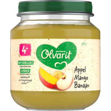 Olvarit Appel Mango Banaan 4+ Maanden 125 g