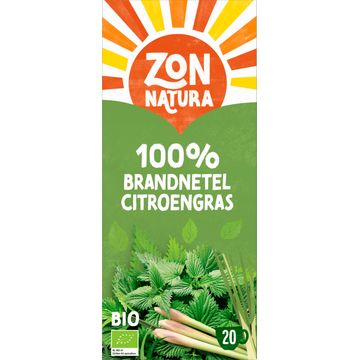 Zonnatura Bio 100% Brandnetel Citroengras 20 Zakjes 32 g