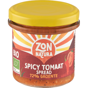 Zonnatura Bio Spicy Tomaat Spread 72% Groente 135 g