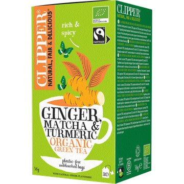 Clipper Ginger, Matcha & Turmeric Organic Green Tea 20 Stuks 36 g