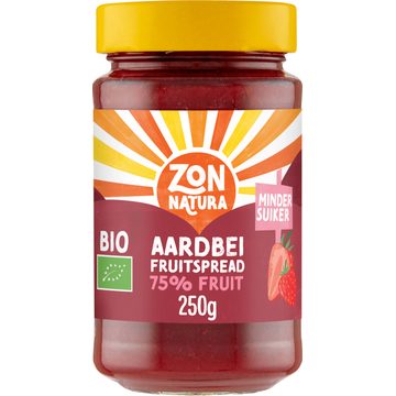 Zonnatura Biologische Fruitspread 75% Aardbei 250 g