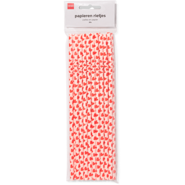 HEMA Papieren Rietjes Hartjes 20x