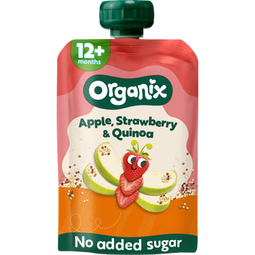 Organix Knijpfruit appel, aardbei & quinoa 6 x 12mnd
