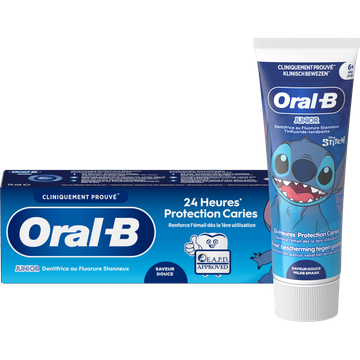 Oral-B Junior 6+ jaar, Stitch tandpasta, Milde smaak, met Tinfluoride, 75 ml